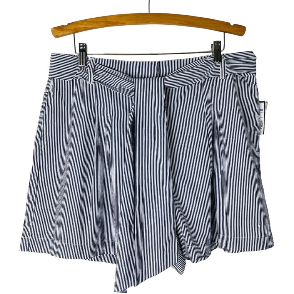 NEW Crown & Ivy blue white striped tie coastal nautical preppy shorts 16